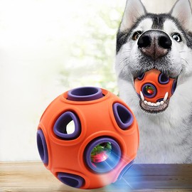 Rolin Roly Leuchtend Glow Ball Blinkender Ball Hundeball Hundebälle Hundespielzeug Ball mit LED Licht Spielball für Hunde Bissfest Hundespielzeug Ball