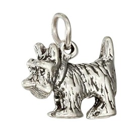 Wholesale Charms Wizard of Oz Toto Cairn Terrier Dog 3D 925 Solid Sterling Silver Charm Pendant DIY Crafting