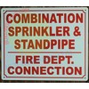 Combination Sprinkler and Standpipe FIRE Department Connection Sign (White, Reflective,