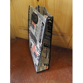 Fat-catz-copy-catz USA Stars & Stripes Flag Newspaper Magazine Fashion Print Silky Style Ladies Tote Open Top Handle Shopping Bag