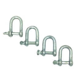BRUFER GR-04 Galvanized Screw Pin Chain Anchor "D" Shackle (5/16" (8MM) - 4 Pack)