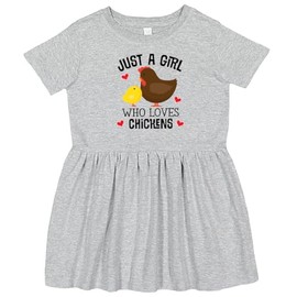 inktastic Just a Girl Who Loves Chickens Toddler Dress 3T Heather Grey 3cfa9
