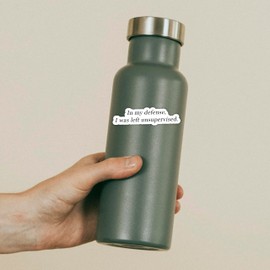 in My Defense I was Left Unsupervised Sticker Nick Miller Sarcastic Sarcasm Stickers Laptop Water Bottle Phone Notebook Decals