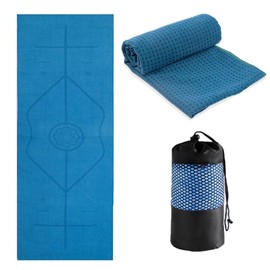 Yoga Towel Gym Towel Hot Yoga Towel with Grip Dots Yoga Mat Towel Yoga Blanket Mat Towel Microfiber Mat Towel Non slip Hot Yoga Mat with Carrying Bag Travel Yoga Mat Travel Fitness Exercise Mat Towel