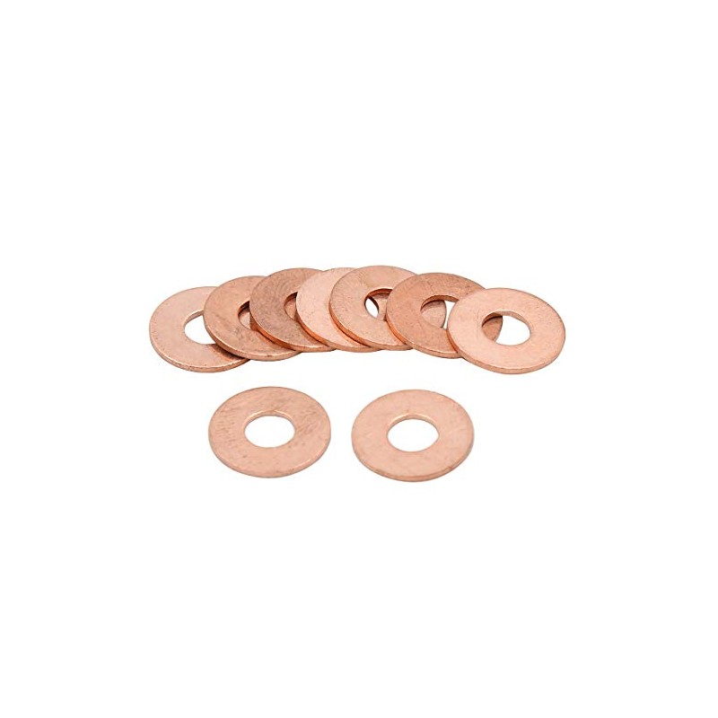 sourcing map 10 Pieces 6 mm Inner Diameter Copper Discs