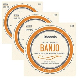 3 Pack | D'Addario Banjo Strings EJ61 (formerly J61) Medium