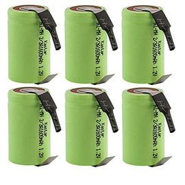 Kastar 6-Pack 2/3A 1.2V 1600mAh NiMH Battery W/Tabs for Toothbrushes, Cameras, Camcorders, Phones, Pagers, Medical Instruments/Equipment, High Power Static Applications (Telecoms, UPS and Smart Grid)