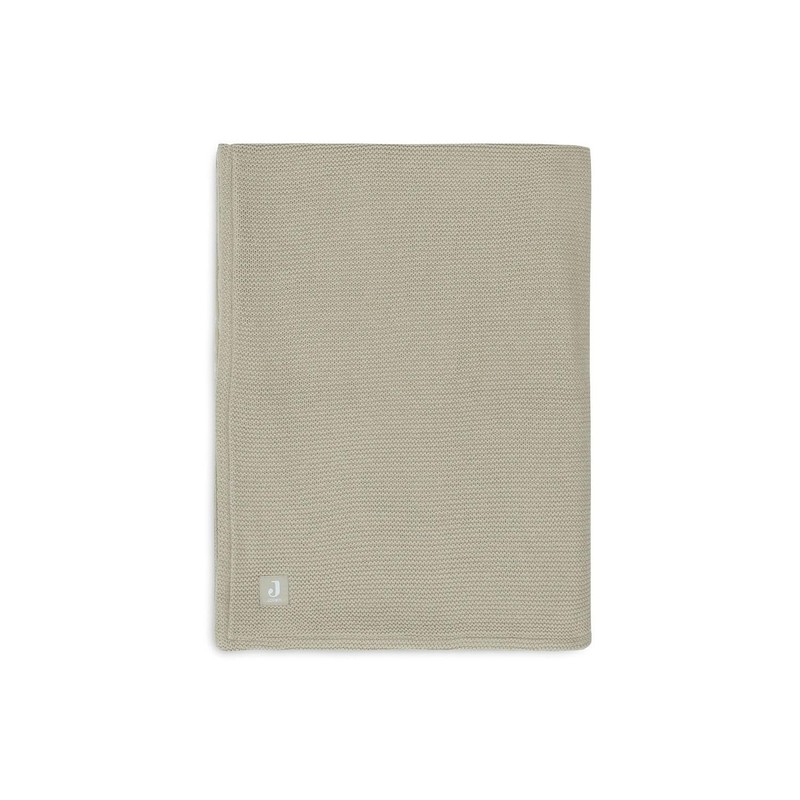 Jollein 517-511-67054 Babydecke Strickdecke mit Teddyfell Basic Knit Olive (75x100