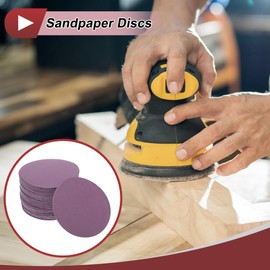 HEROFFIX 50 Pcs Car Wood Sanding Discs Smoothing Hook & Loop Sandpaper for Woodworking, Automotive Refinishing 3.94" 400 Grit Purple Aluminum Oxide