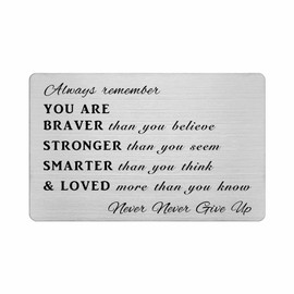 FALOGI Inspirational Gifts Motivational Card for Men Women, Get Well Card, Encouragement Card, Always Remember You Are Braver Than You Believe