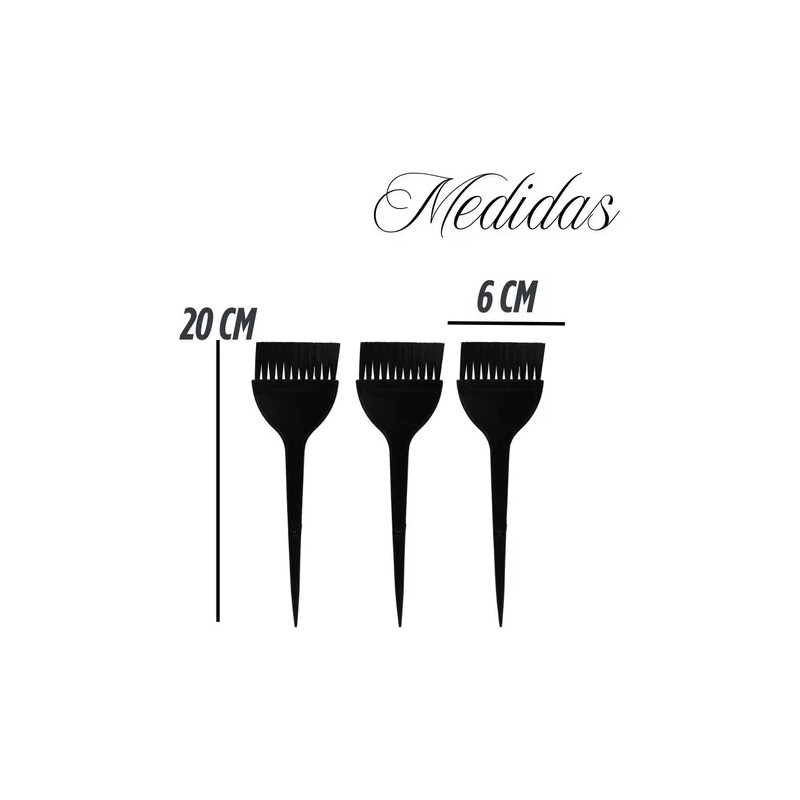 12 Brocha Tinte Cabello Aplicar Estilista Salon Oferta Negro