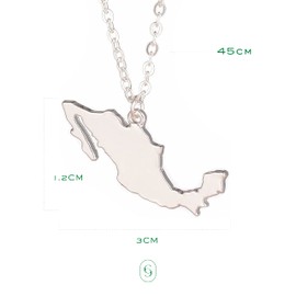 CLEPSIDRA® Collar Mexico con Cadena Ajustable. Accesorios para Mujer en Tendencia. Joyeria para Mujer. Collar Mujer Acero Inoxidable para Uso Diario. Regalos Originales. Jewerly. Necklace. Gift.