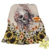 Unbranded Rustic Floral Skull Sunflower Flannel Fleece Blanket Soft Throw