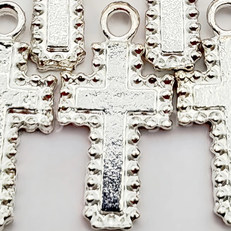 Ny6design Pewter Cross Charms – 19mm 8pcs Mini Silver Pendants
