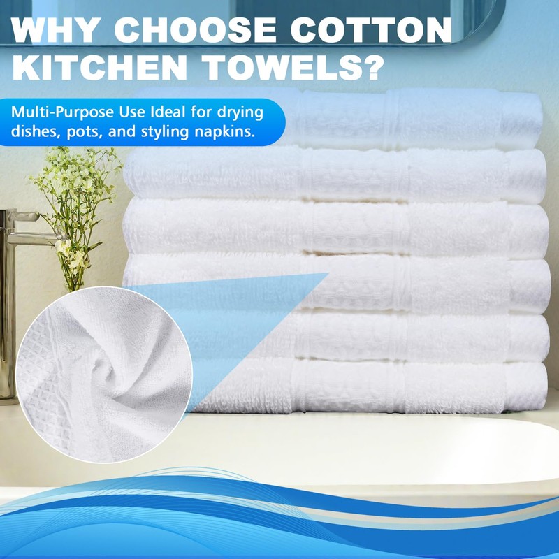 INFICRIME 6 Pack 100% Cotton Wash Cloth, 13x13 Inch Highly