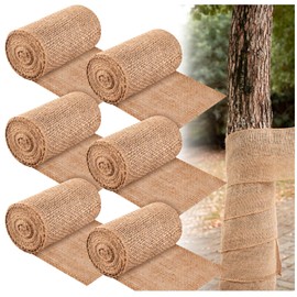 SYWHXY 6 Rolls Burlap Tree Protector Wraps, 7.8" × 9.8' Winter Tree Trunk Guards Protector Wrap Burlap Fabric Garden Plants Tree Wrap Bandage bark Protector Wrap for Keeping Warm