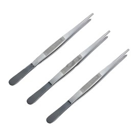 Tissue Forceps 18cm 7", 20cm 8", 25cm 10" 1x2 Teeth Surgical Kocher Tweezer Stainless Steel 3 Pcs (18cm (7"))