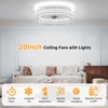 Franjulia 20" Ceiling Fans with Lights and Remote,Dimmable,6-Speed,Bright