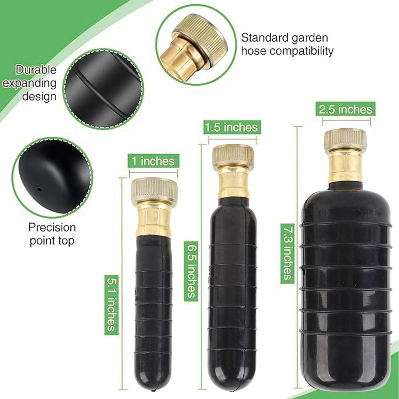 Jectse Rubber Drain Bladder Unclogger 3PCS Kit for Pipe, Suitable