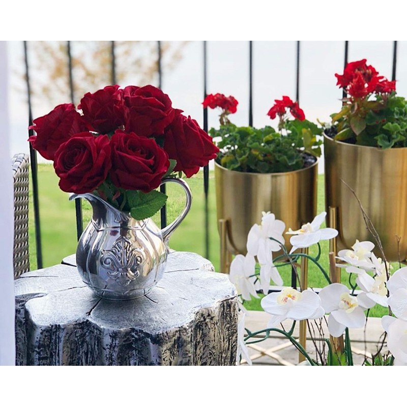 Arthur Court Designs Aluminum Metallic Fleur-De-Lis Pitcher Water Jug for