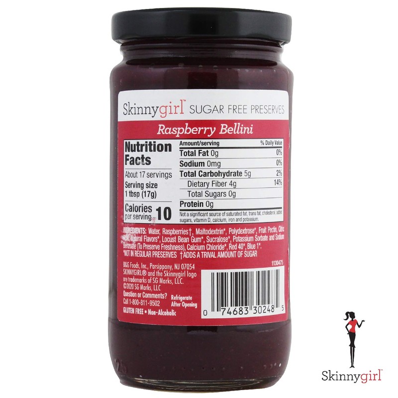 Skinnygirl Sugar Free Cocktail Inspired Preserves, Raspberry Bellini, 10 Ounce