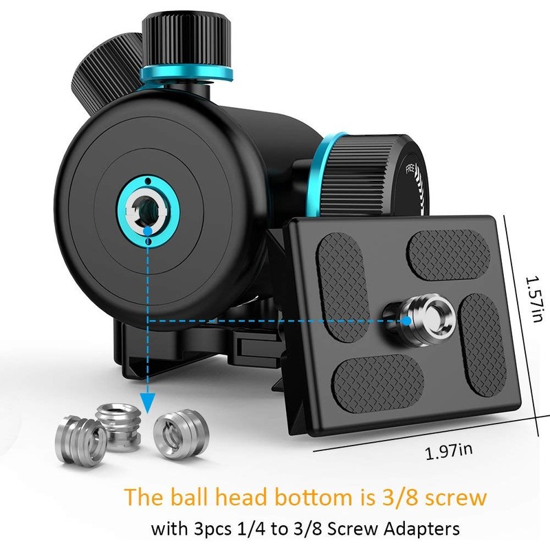Andoer camera tripod, ball head with quick release plate 1/4