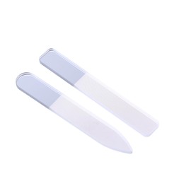 Minkissy 2pcs Professional Crystal Nail File Double-Sided Glass Nail Polishing Tools for Smoothing and Shaping Includes Short Pointed and Flat Ends Portable Design for Home and Salon Use