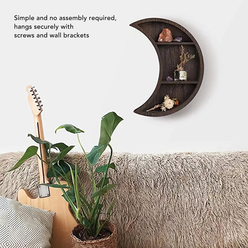 Moon Shelf Room Decor Wall Mounted Crescent Moon Shelf Wooden