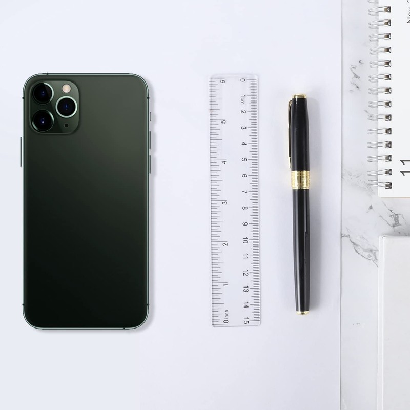 Pack of 6 15 cm Plastic Ruler, Transparent Ruler with