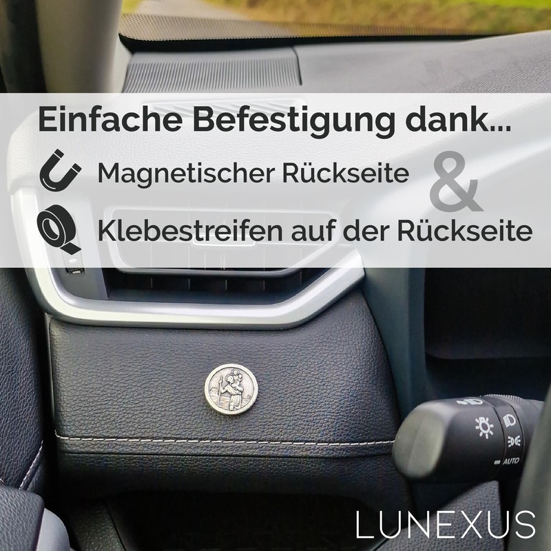 LUNEXUS Christopher Car Magnet Diameter 2.3 cm - Saint Christopher