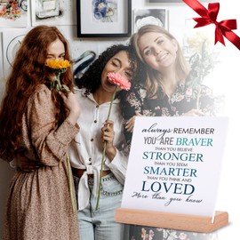 Inspirational Quotes Desk Decor Gifts for Women Men - Motivational Gifts for Employees Coworker Friends, Inspirational Gifts Cheer Up Gifts Thank You Gifts Plaque with Wooden Stand