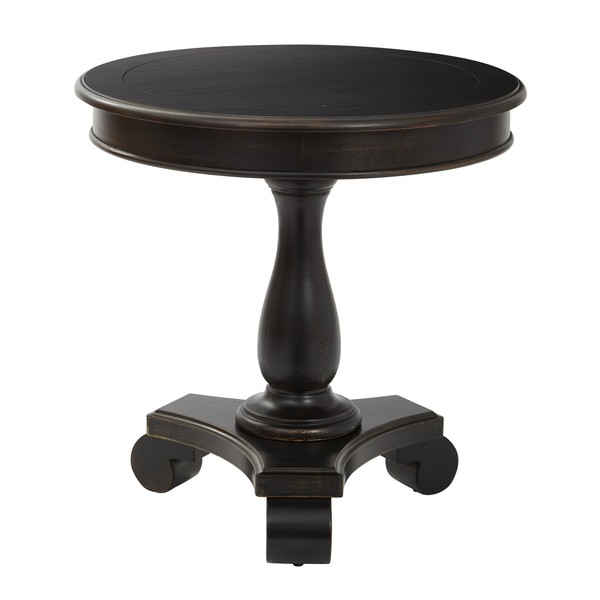 INSPIRED by Bassett Avalon Round Accent Table, Antique Black