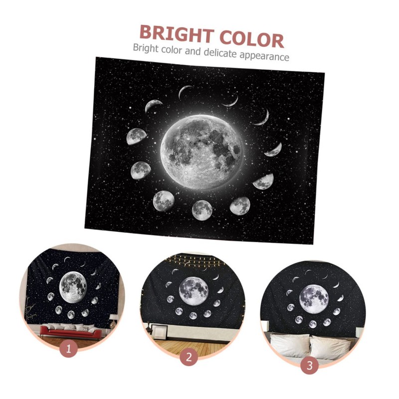 ABOOFAN 1Pc Moon Pattern Tapestry Delicate Wall Blanket for Bedroom