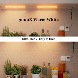 Undercabinet Lights for Kitchen Bright 108 LEDs, 2-Pack Under Cabinet Lighting Plug in, 12in Panel Under Counter Lights for Kitchen,Stick on Led Under Cabinet Light, Warm White for Cabinet,Desk,Shelf