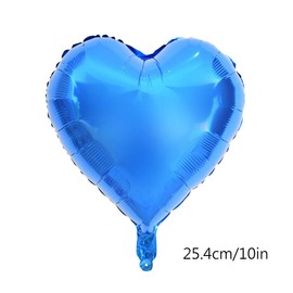 TOPINCN Heart Shaped Balloons 10pcs (Blue) - Aluminum Foil Heart Balloons for Party, Wedding, Birthday, Anniversary, Christmas, Valentine's Day & More - Self Sealing, 10 inches