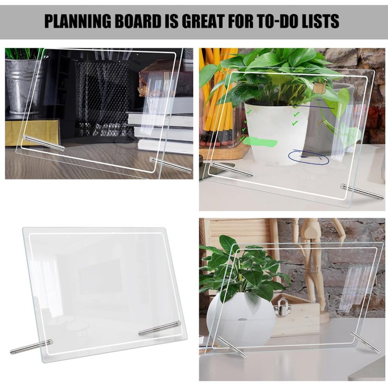Operitacx 1 Set Acrylic Dry Erase Board and Advertisement Nails