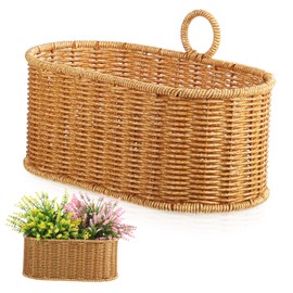 Gatuida Wall Hanging Basket for Ginger and Garlic Storage Woven Wall Baskets for Kitchen Organization for Fruits Veggies Decorative Flower Display Boho Home Decor