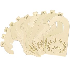 Größentrenner Baby, 10 Stück Holz Babykleidung Trenner, Monatsgrößen von 1 Monat bis 3 Jahre,Baby Kleiderbügel, Dekorative Organizer für Kleiderschrank