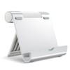 JEDirect Tablet/Smartphone Stand, Adjustable Angle, Portable, Made of Aluminum, Silver