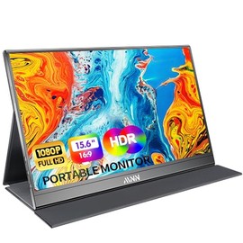 MNN Monitor portátil de 15.6 pulgadas FHD 1080P USB C HDMI Gaming, pantalla IPS ultradelgada con cubierta inteligente y altavoces, HDR Plug&Play, moni