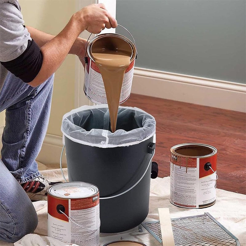 10 Pcs 5 Gallon Paint Strainer Bags, Elastic Top Opening,White