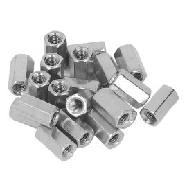 20PCS Hex Coupling Nuts 304 Stainless Steel Long Fine Thread Coupling Nuts Maintenance Parts