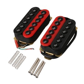 Yibuy Red and Black Metal HOC-BK+RD TMB Double Coil Electric Guitar Humbucker Pickup Set for Humbucker Neck