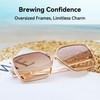 Dollger Oversized Square Sunglasses for Women Big Large Wide Fashion