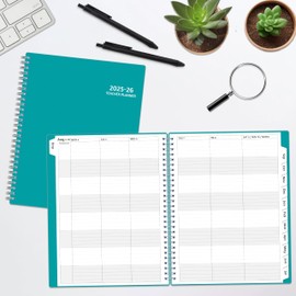 GoiUnlt Teacher Planner 2025-2026, AUG. 2025 – JUL. 2026, Lesson Planner 2025-2026 Academic Year, with Tabs, Thick Paper, 2-Sided Pocket, 8’’ x 10’’ Daily Weekly and Monthly Calendar with 8 Periods
