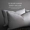 Goose Down Pillow, Queen Size Set of 1 with 3-Layer