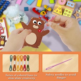 Kids Sewing Kit, My First Sewing Kit for Girls Age 6+, Cute Animal Felt Sewing for Kids Sew DIY Felt Craft Kits Birthday Gift, Kids Educational Sewing Toys for Beginner Children Learn to Sew