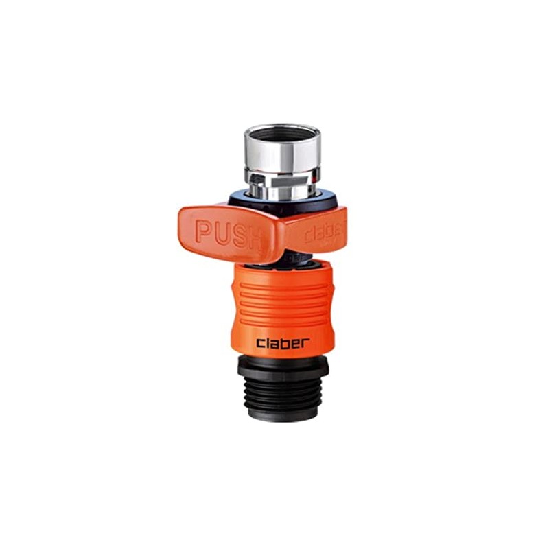 Claber 3/4” QUICK-FIT TAP CONNECTOR 8587, Garden Hose Quick Connect