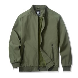 URBANFIND Men's Bomber Jackets Casual Lightweight Windbreaker Fashion Spring Fall Coats US XL Avocado Green
