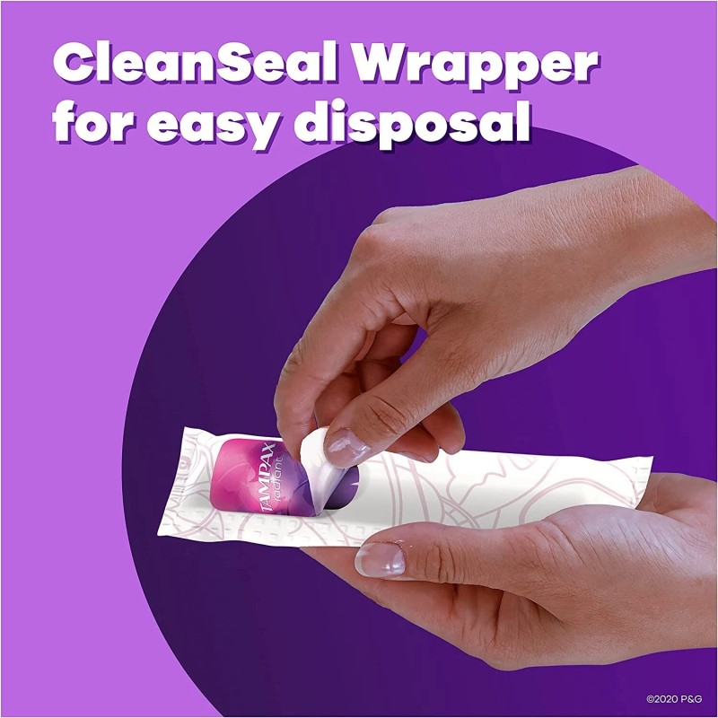 Tampax Radiant Tampons Plastic Applicator Regular/Super Absorbency DuoPack 16 CT